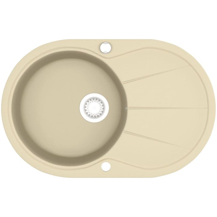Diskho granit enkel oval beige vidaXL Enkel – bild 2