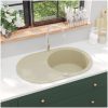 Diskho granit enkel oval beige vidaXL Enkel – miniatyr 1