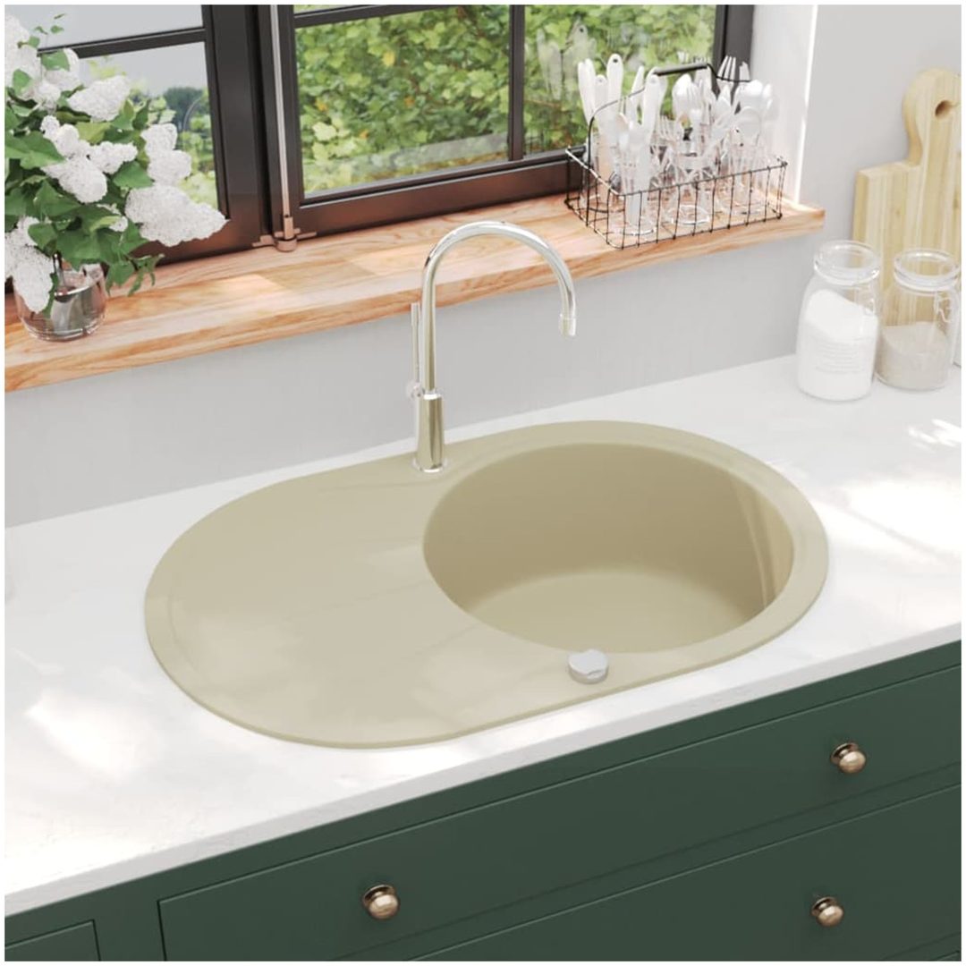 Diskho granit enkel oval beige vidaXL Enkel