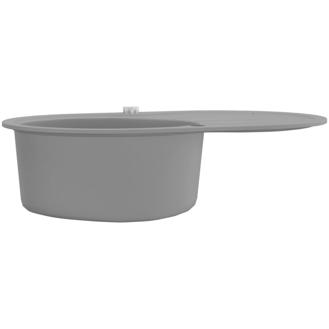 Diskho granit enkel oval grå vidaXL Enkel – bild 4