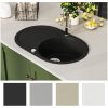 Diskho granit enkel oval svart vidaXL Enkel – miniatyr 3