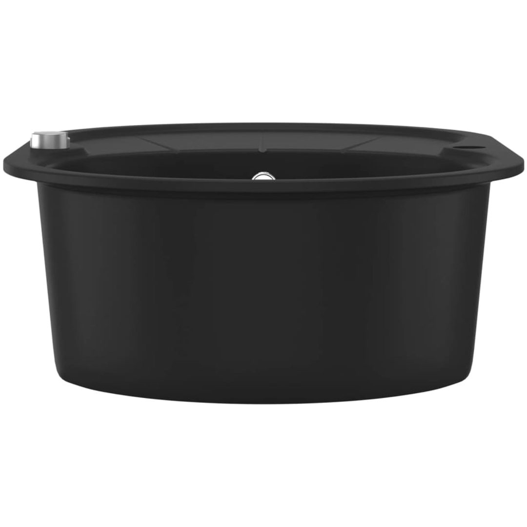 Diskho granit enkel oval svart vidaXL Enkel – bild 6