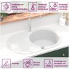 Diskho granit enkel oval vit vidaXL Enkel – miniatyr 9