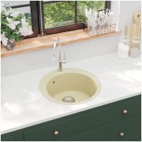 Diskho granit enkel rund beige vidaXL