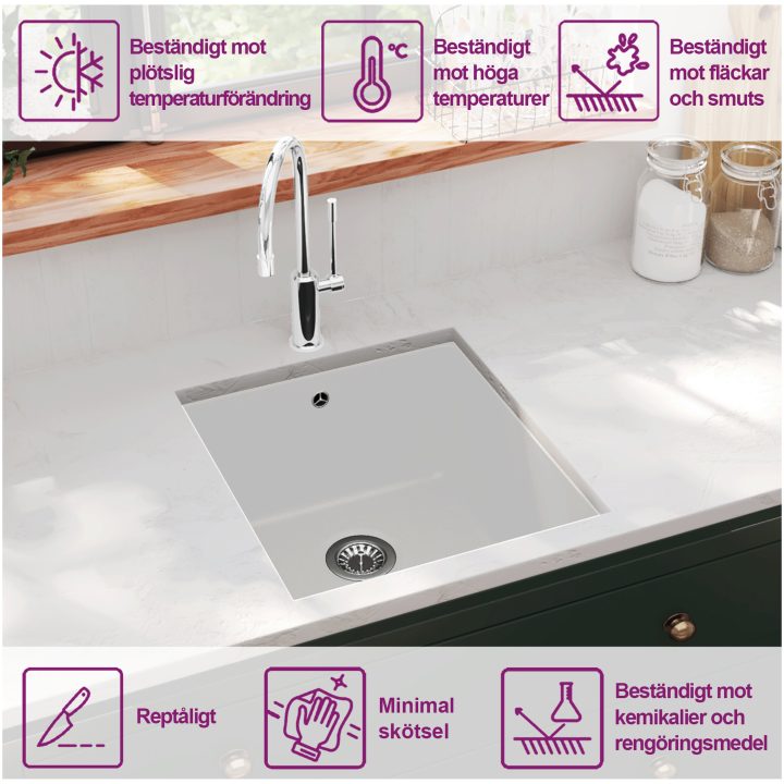 Diskho granit enkel vit vidaXL – bild 9