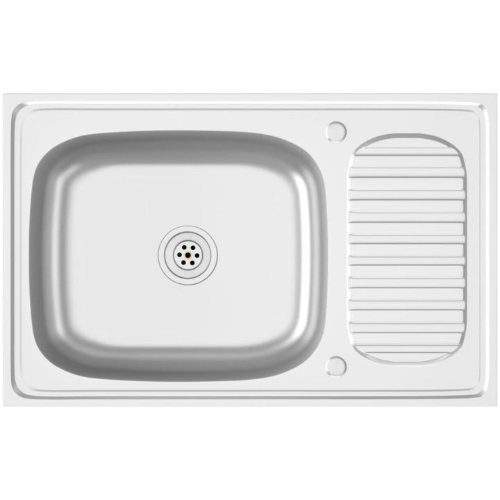 Diskho med avrinningsyta silver m rostfritt stål vidaXL 800 x 500 x 155 mm – bild 2