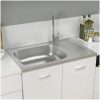 Diskho med avrinningsyta silver m rostfritt stål vidaXL 800 x 500 x 155 mm – miniatyr 3