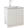 Diskho med avrinningsyta silver m rostfritt stål vidaXL 800 x 500 x 155 mm – miniatyr 4