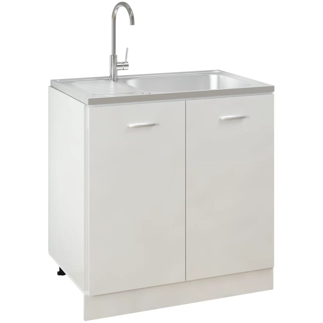Diskho med avrinningsyta silver m rostfritt stål vidaXL 800 x 500 x 155 mm – bild 4