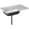 Diskho med avrinningsyta silver m rostfritt stål vidaXL 800 x 500 x 155 mm – miniatyr 5