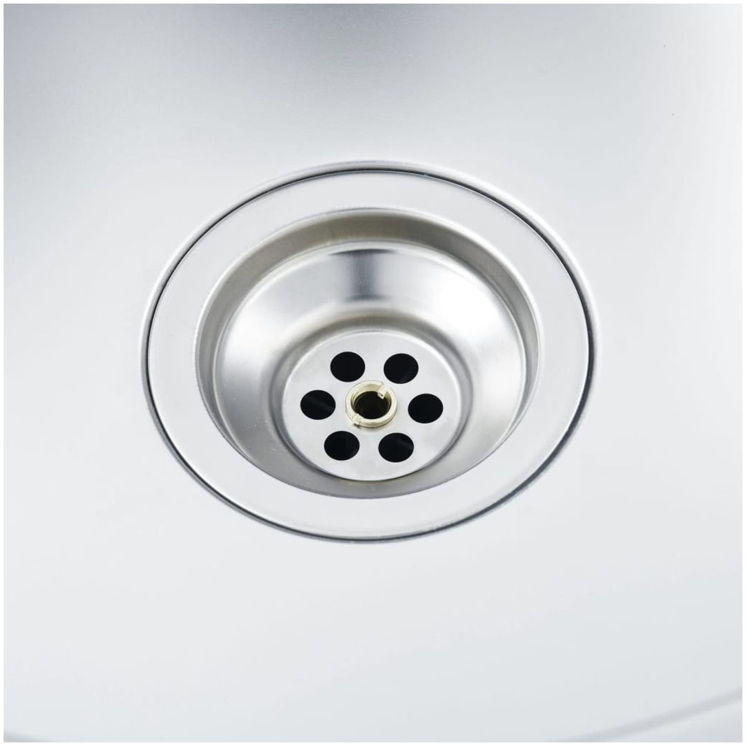 Diskho med avrinningsyta silver m rostfritt stål vidaXL 800 x 500 x 155 mm – bild 8