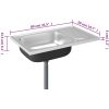 Diskho med avrinningsyta silver m rostfritt stål vidaXL 800 x 500 x 155 mm – miniatyr 10