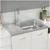 Diskho med avrinningsyta silver m rostfritt stål vidaXL 800 x 500 x 155 mm – miniatyr 1