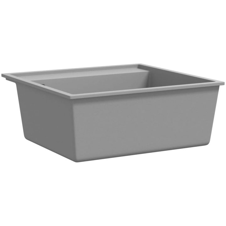 Diskho med bräddavlopp grå granit vidaXL 530 x 500 x 203 mm – bild 3