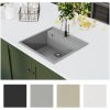 Diskho med bräddavlopp grå granit vidaXL 530 x 500 x 203 mm – miniatyr 7