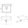 Diskho med bräddavlopp grå granit vidaXL 530 x 500 x 203 mm – miniatyr 8