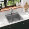 Diskho med bräddavlopp grå granit vidaXL 530 x 500 x 203 mm – miniatyr 1