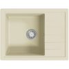 Diskho med bräddavlopp oval beige granit vidaXL – miniatyr 2