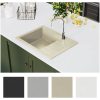 Diskho med bräddavlopp oval beige granit vidaXL – miniatyr 3