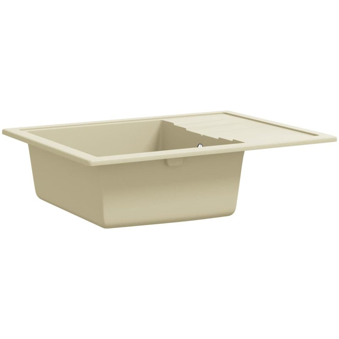 Diskho med bräddavlopp oval beige granit vidaXL – bild 4