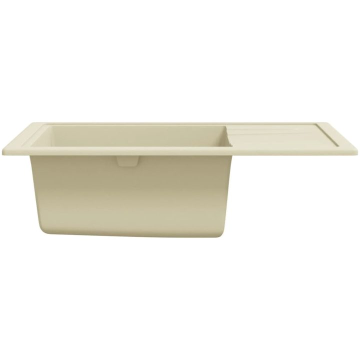 Diskho med bräddavlopp oval beige granit vidaXL – bild 5