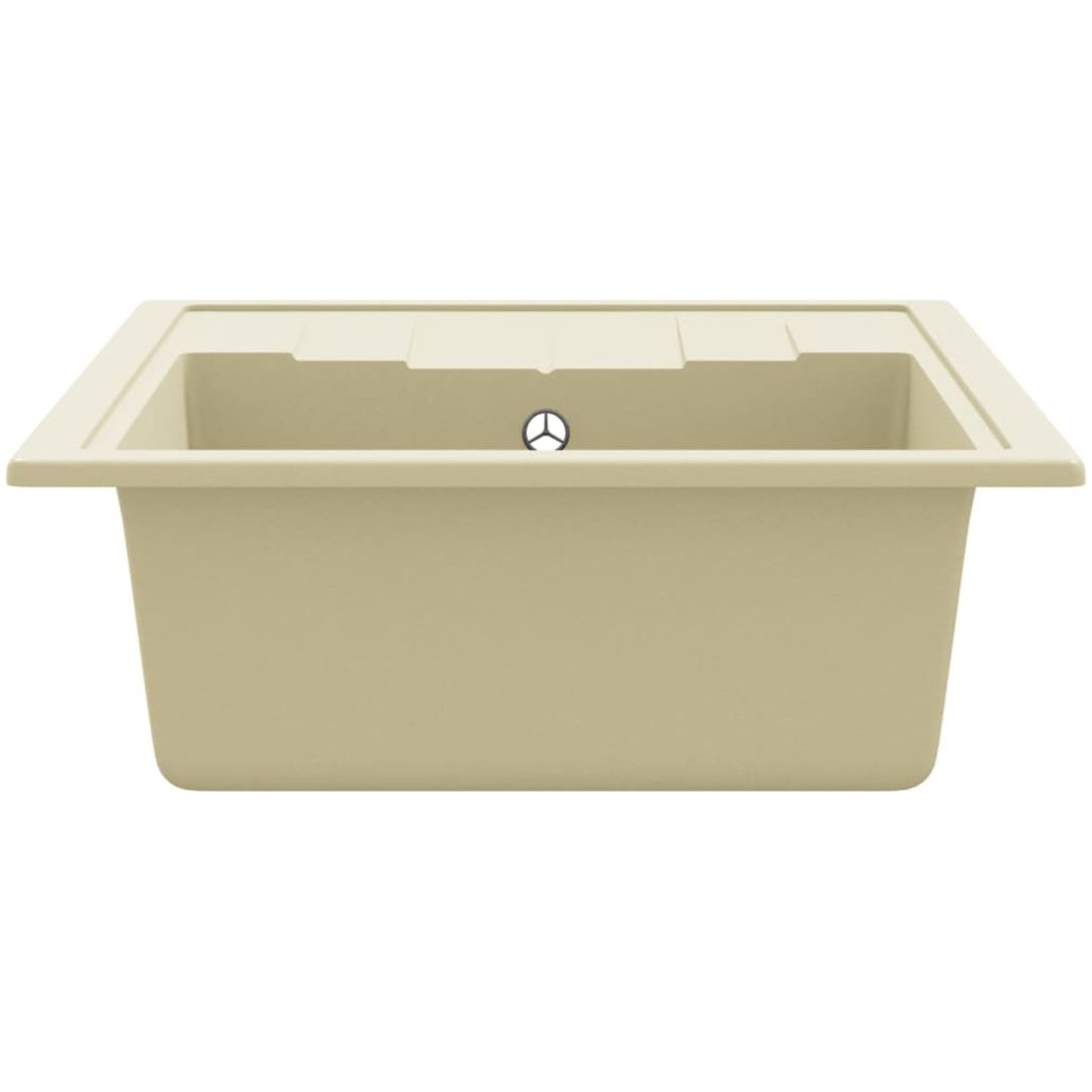 Diskho med bräddavlopp oval beige granit vidaXL – bild 6