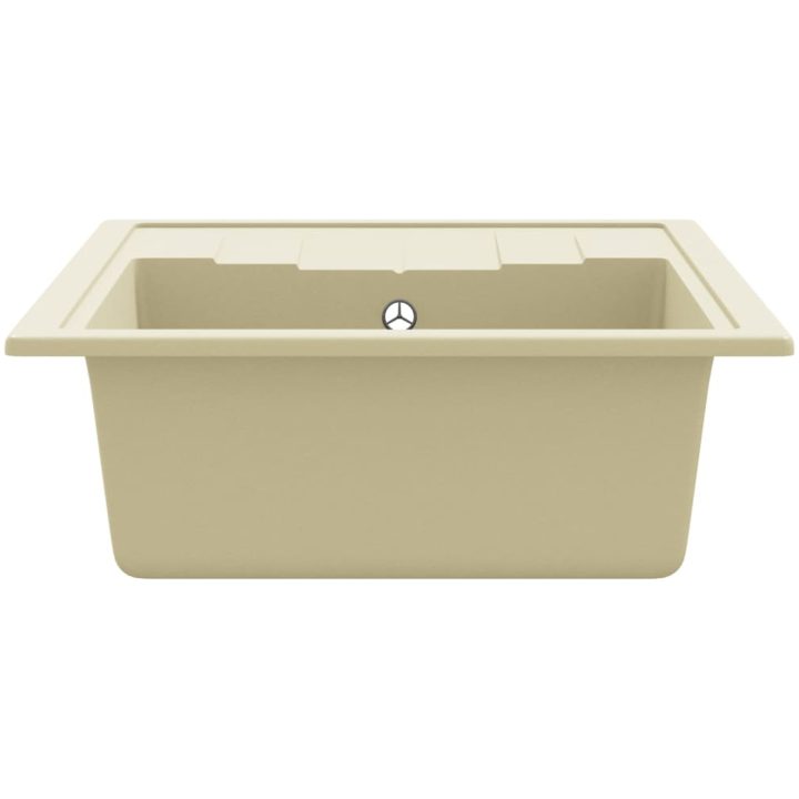 Diskho med bräddavlopp oval beige granit vidaXL – bild 6