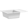 Diskho med bräddavlopp oval vit granit vidaXL – miniatyr 4
