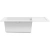 Diskho med bräddavlopp oval vit granit vidaXL – miniatyr 5