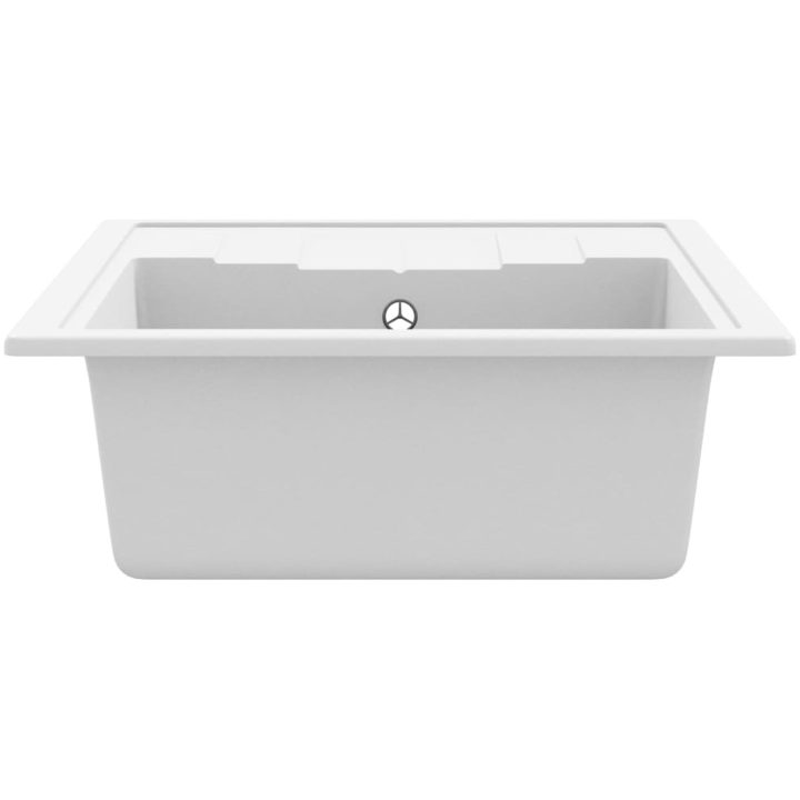 Diskho med bräddavlopp oval vit granit vidaXL – bild 6