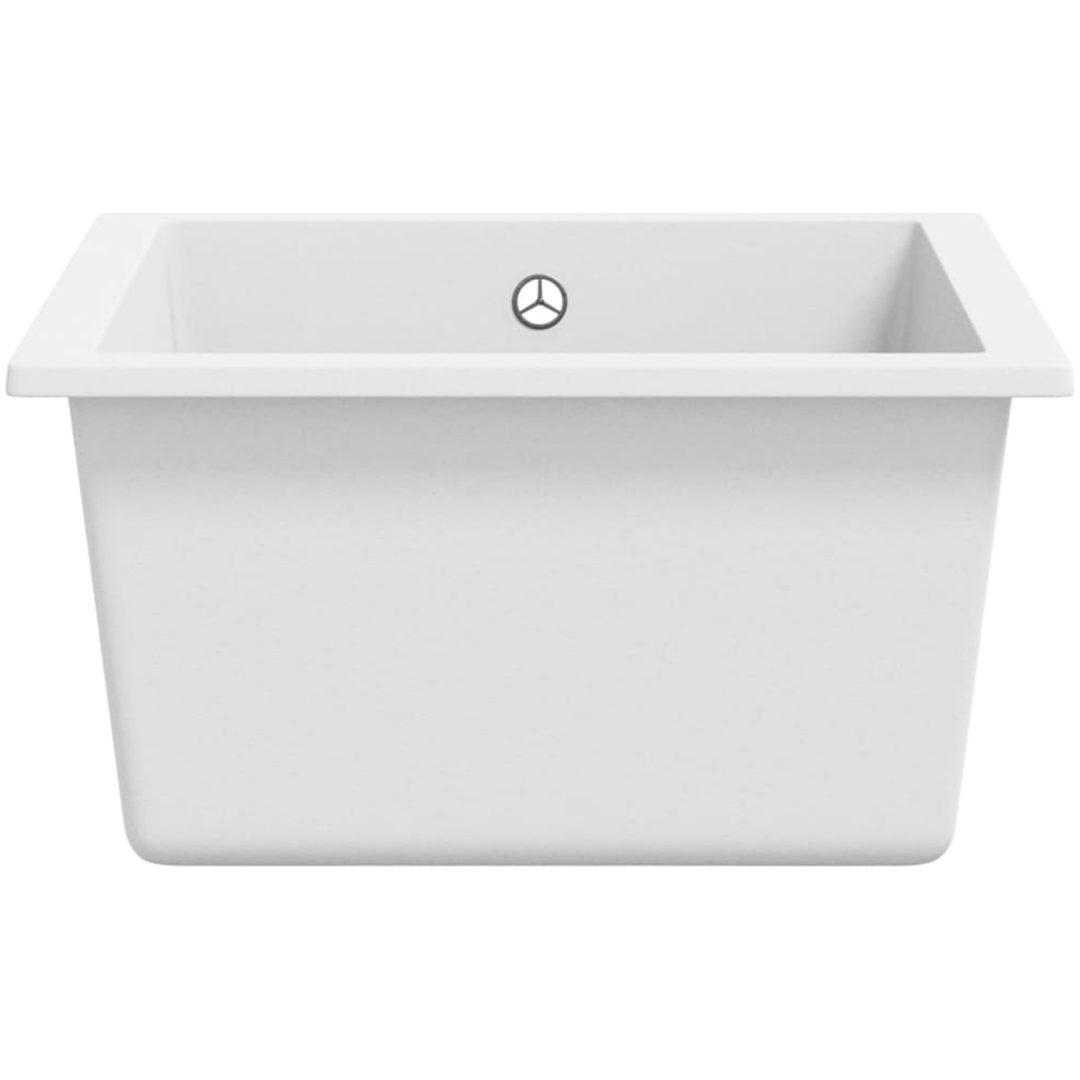 Diskho med bräddavlopp vit granit vidaXL 380 x 460 x 194 mm – bild 4