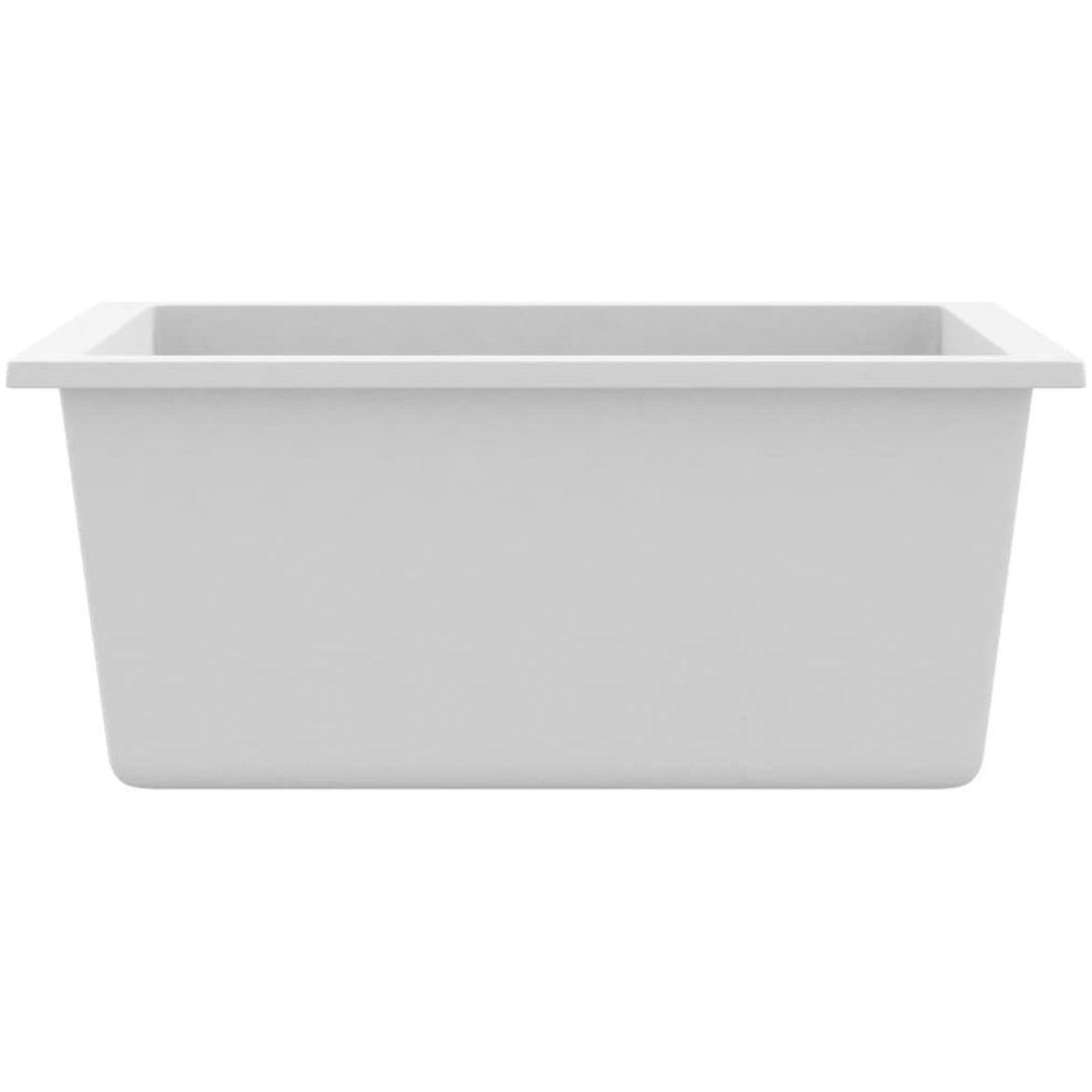 Diskho med bräddavlopp vit granit vidaXL 380 x 460 x 194 mm – bild 5