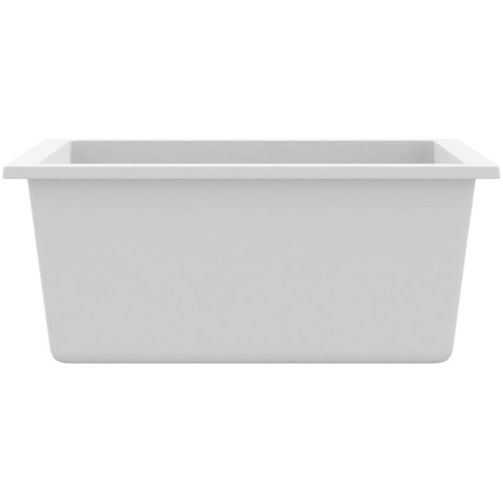 Diskho med bräddavlopp vit granit vidaXL 380 x 460 x 194 mm – bild 5