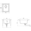 Diskho med bräddavlopp vit granit vidaXL 380 x 460 x 194 mm – miniatyr 8