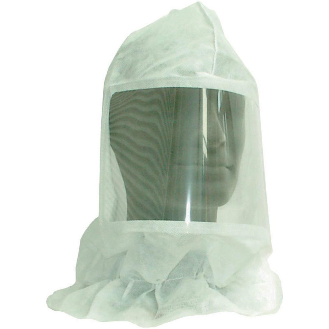 Disposable hood with plastic protection RAYON HOOD WITH PLEX