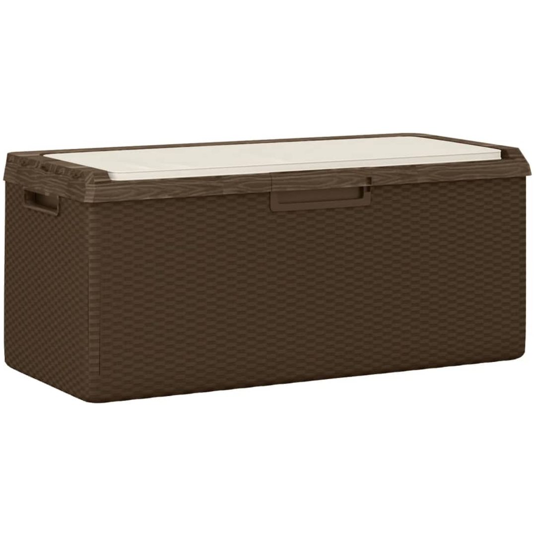 Dnybox med sittdyna brun 350 l PP vidaXL – bild 2