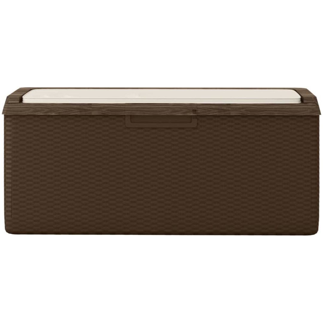 Dnybox med sittdyna brun 350 l PP vidaXL – bild 6