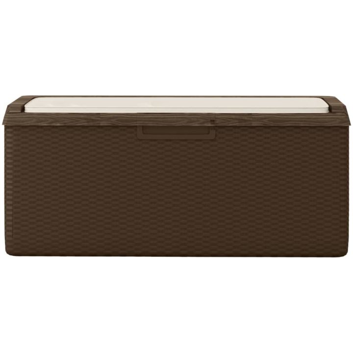 Dnybox med sittdyna brun 350 l PP vidaXL – bild 6