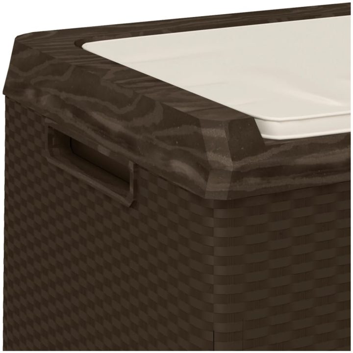 Dnybox med sittdyna brun 350 l PP vidaXL – bild 9