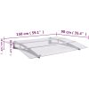 Dörrtak silver och transparent PET vidaXL 150 x 90 cm – miniatyr 6