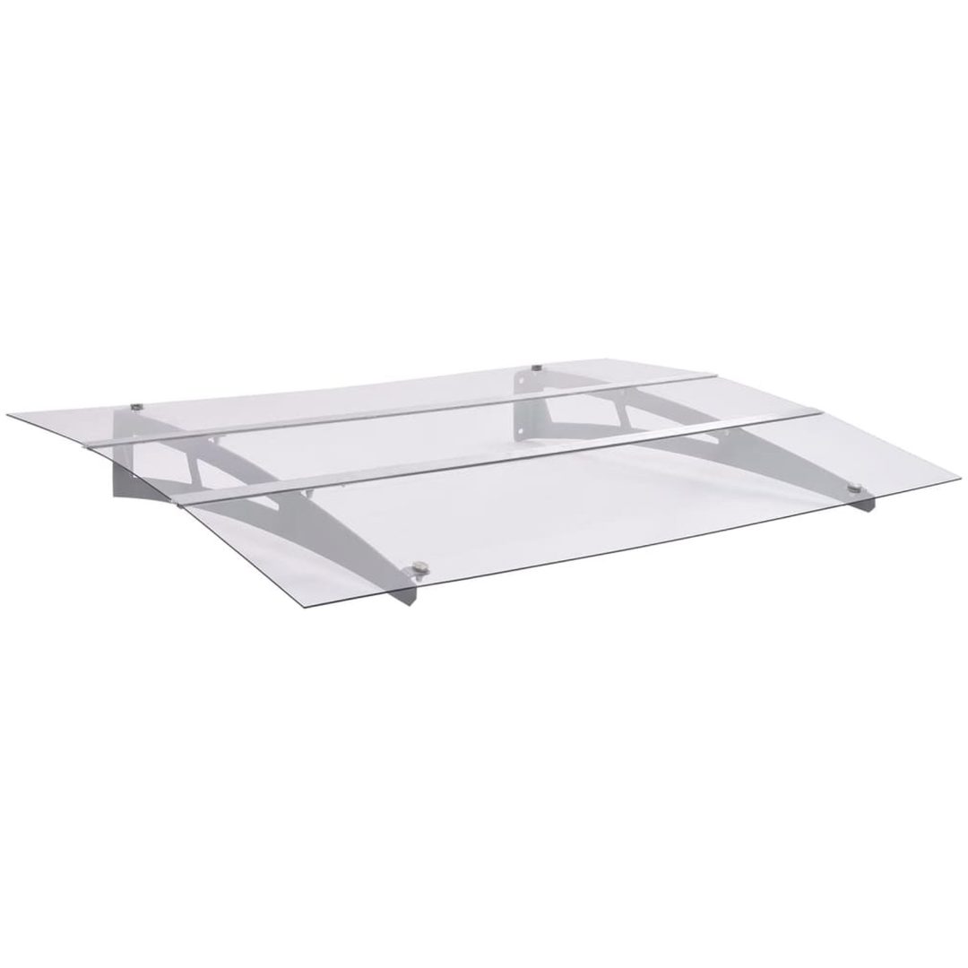 Dörrtak silver och transparent PET vidaXL 150 x 90 cm