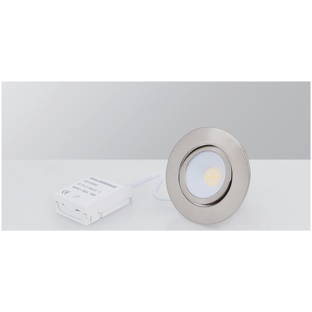 Downlight MD-230, LED, 3x5W, Satin, IP44, 3-pack MALMBERGS