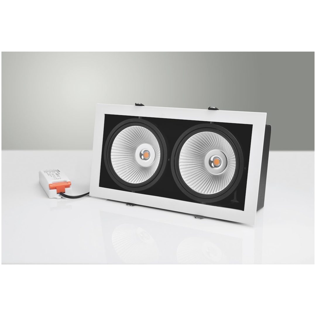 Downlight MD-251, LED, 2x10W, Vit/Svart, IP21 MALMBERGS – bild 2