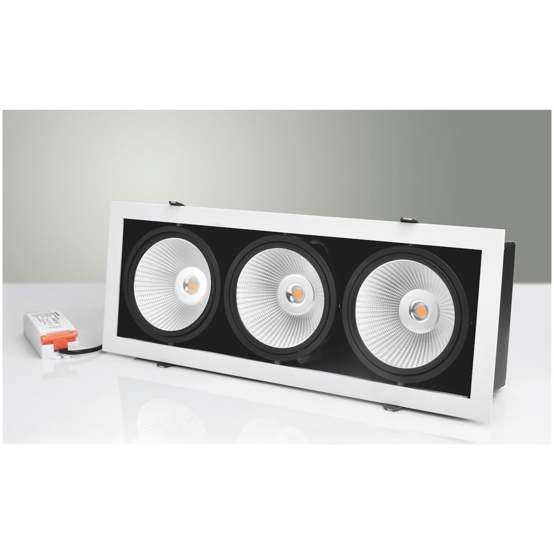 Downlight MD-251, LED, 3x10W, Vit/Svart, IP21 MALMBERGS – bild 2