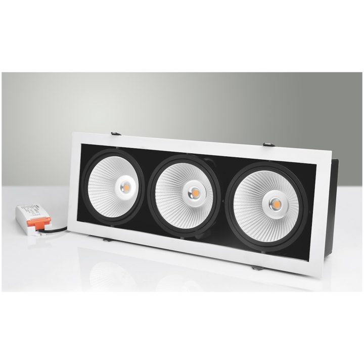 Downlight MD-251, LED, 3x10W, Vit/Svart, IP21 MALMBERGS – bild 2