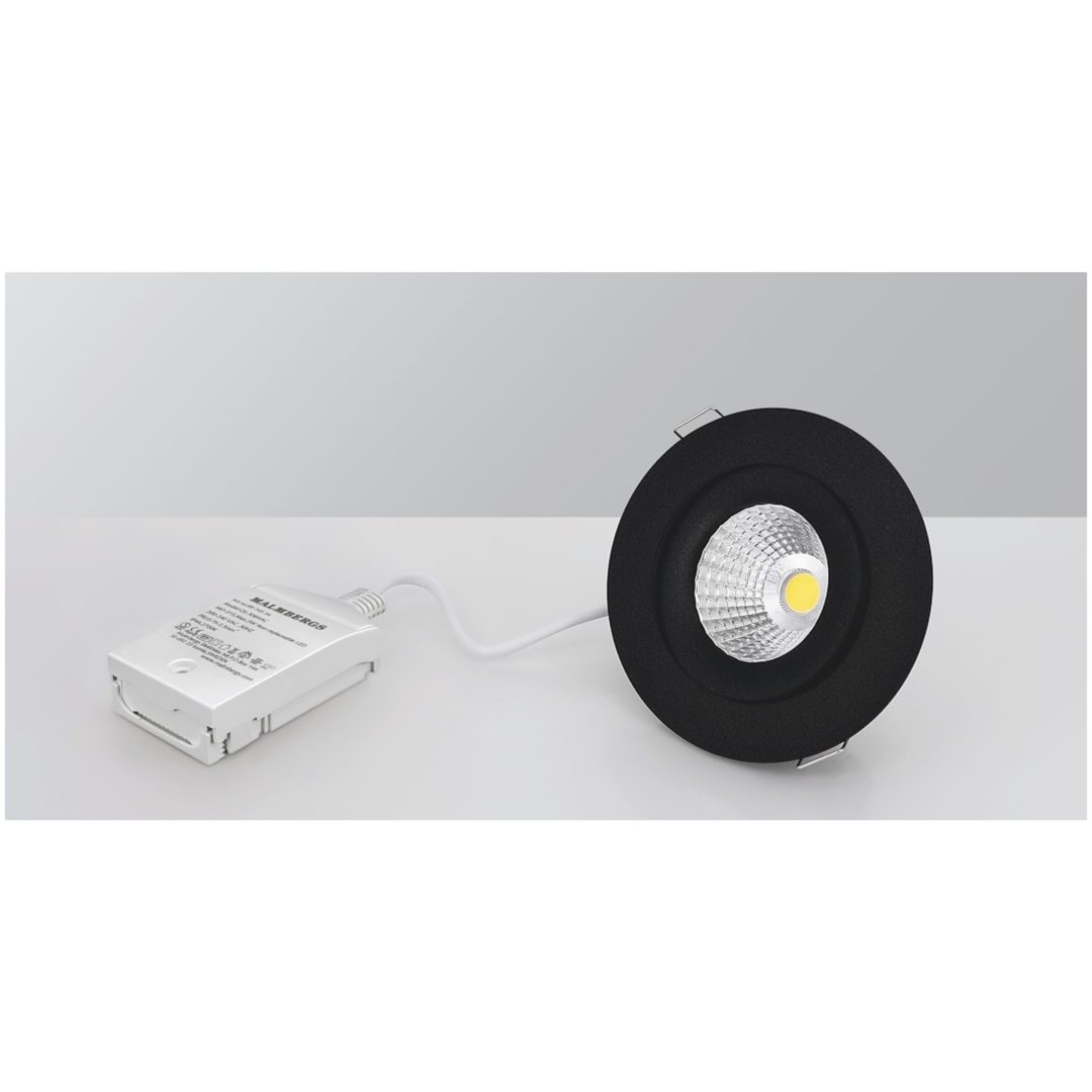 Downlight MD-360, LED, 6W, Svart, AC-Chip, 2700K, IP44 MALMBERGS