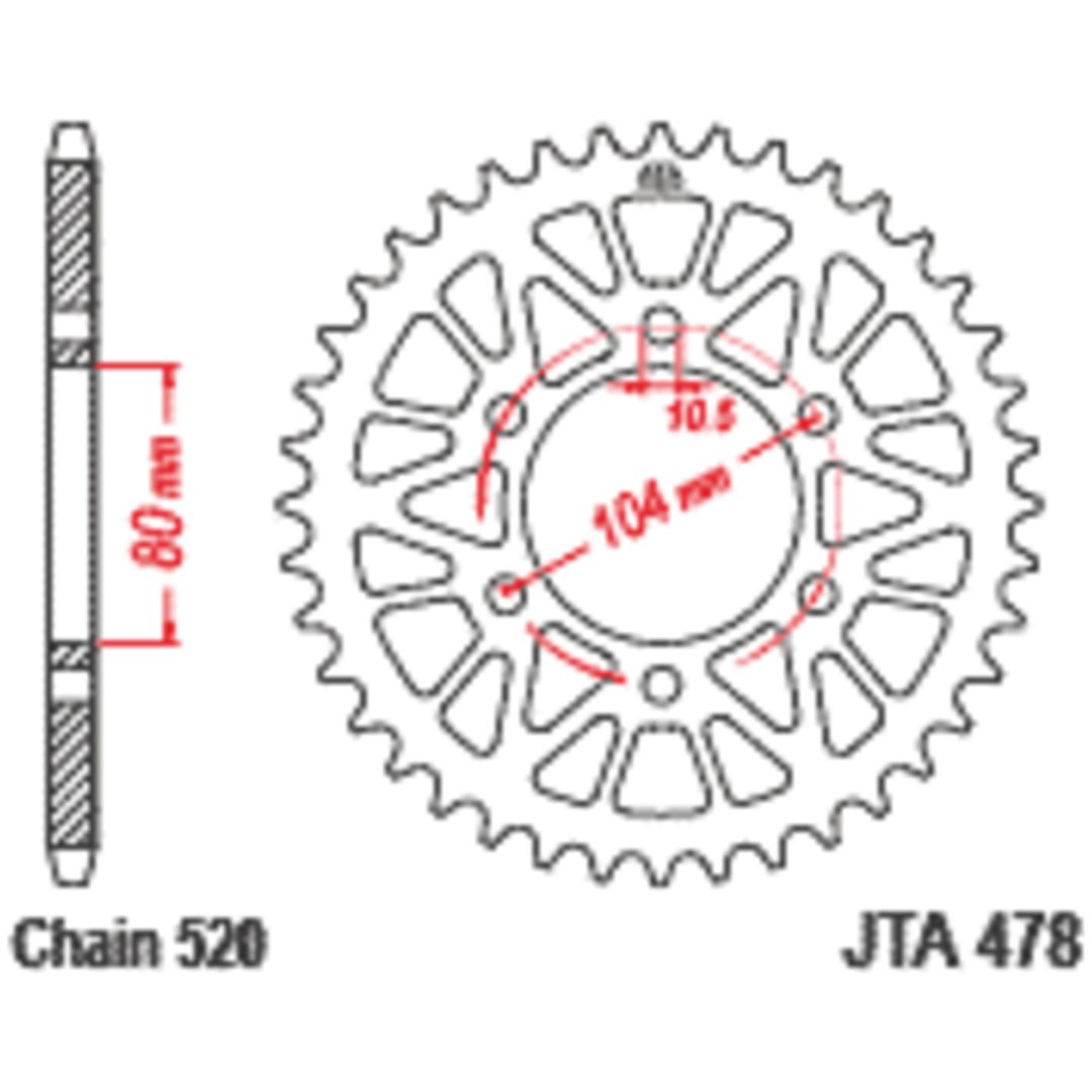Drev Aluminium Ultra-Light Svart JT SPROCKETS