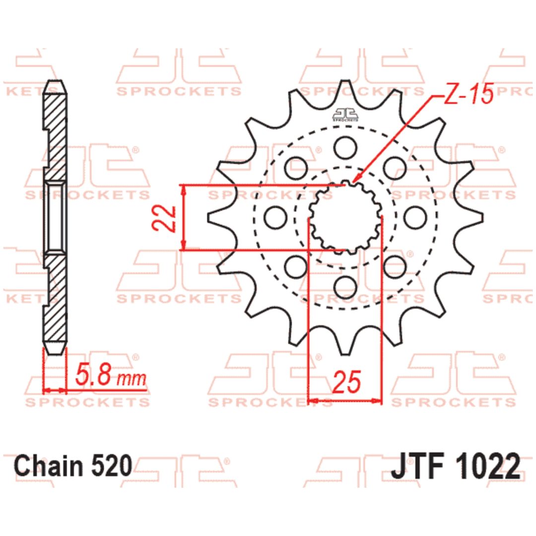 Drev Fram 1022 - 520 JT SPROCKETS