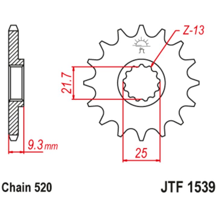 Drev Fram 1539 - 520 JT SPROCKETS – bild 2