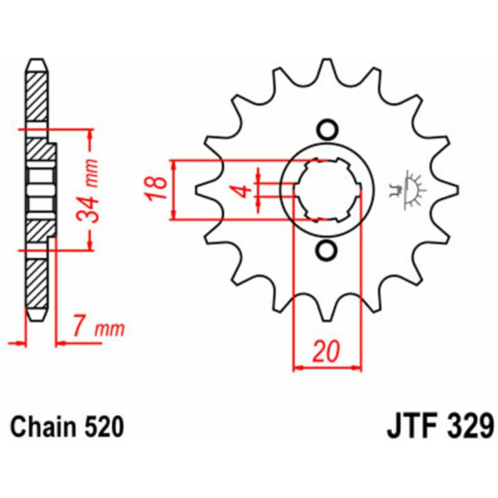 Drev Fram 329 520 Standard JT SPROCKETS – bild 2